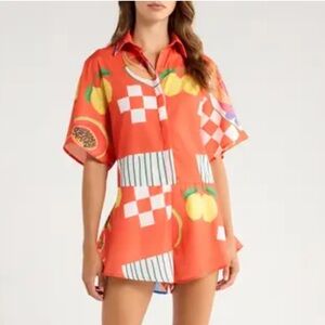 Petal & Pup Orange Fruit Print Romper